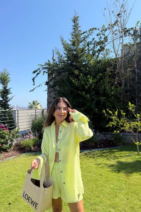 Müslin Gömlek Şort Takım