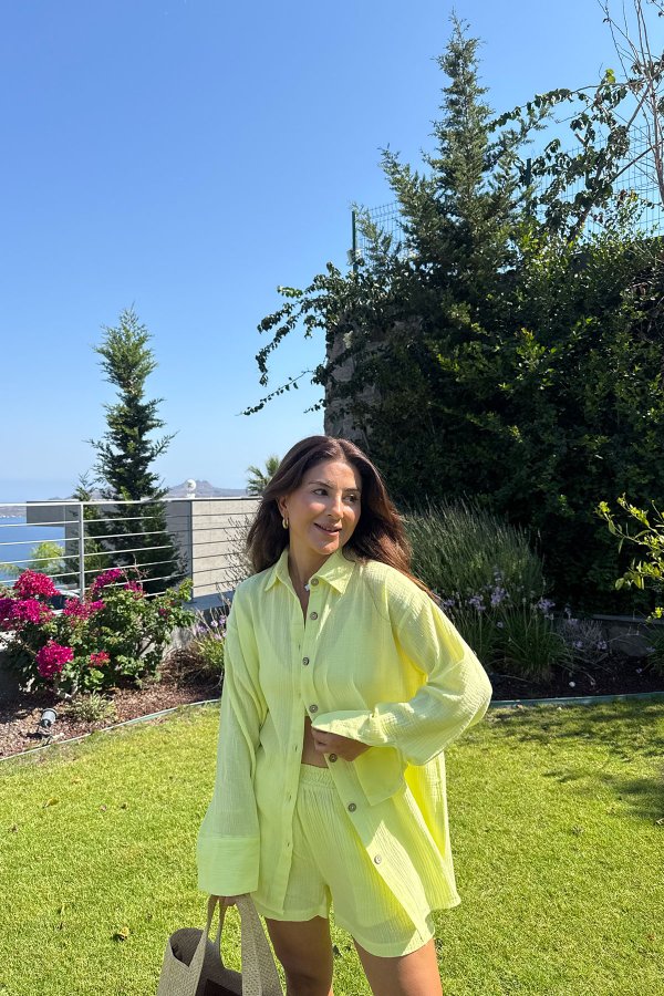 Müslin Gömlek Şort Takım