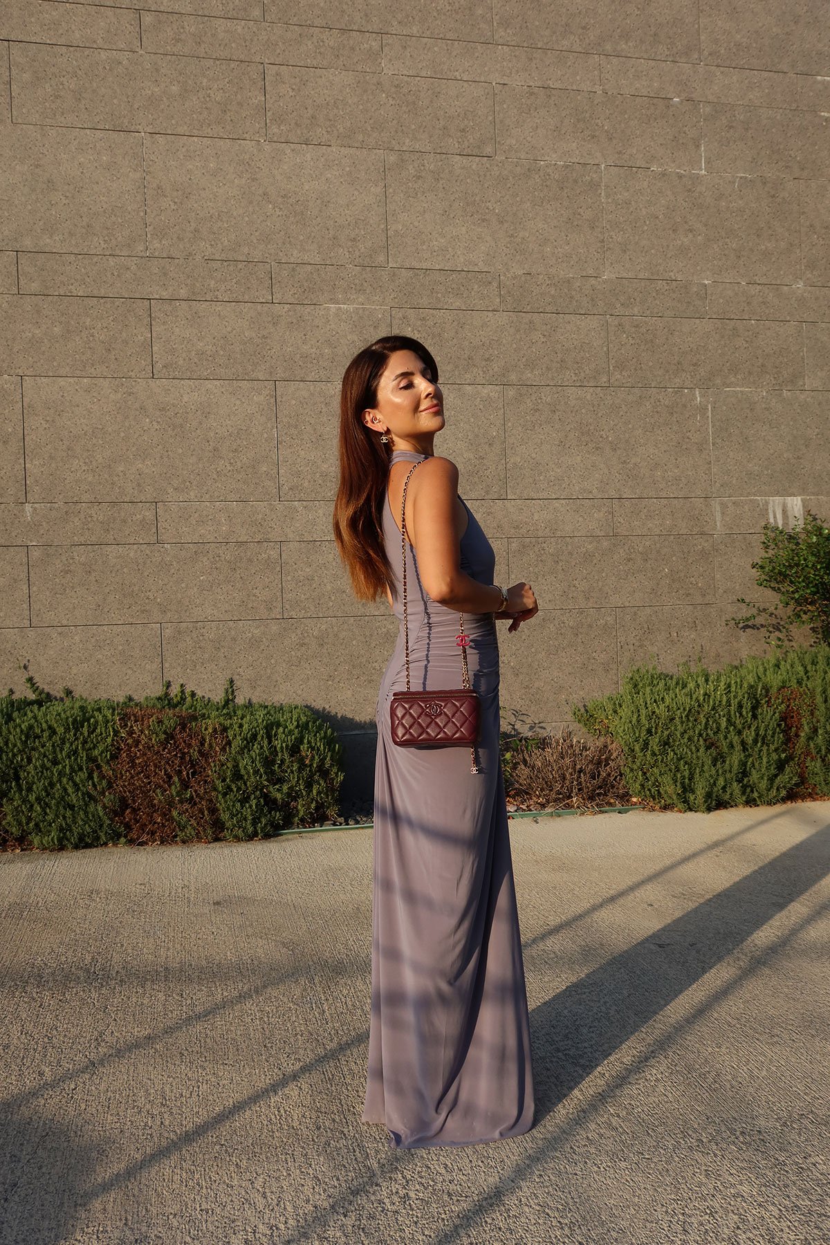 Düğme Ve Drapeli Maxi Elbise