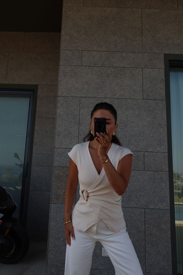 Kruvaze Tokalı Bluz