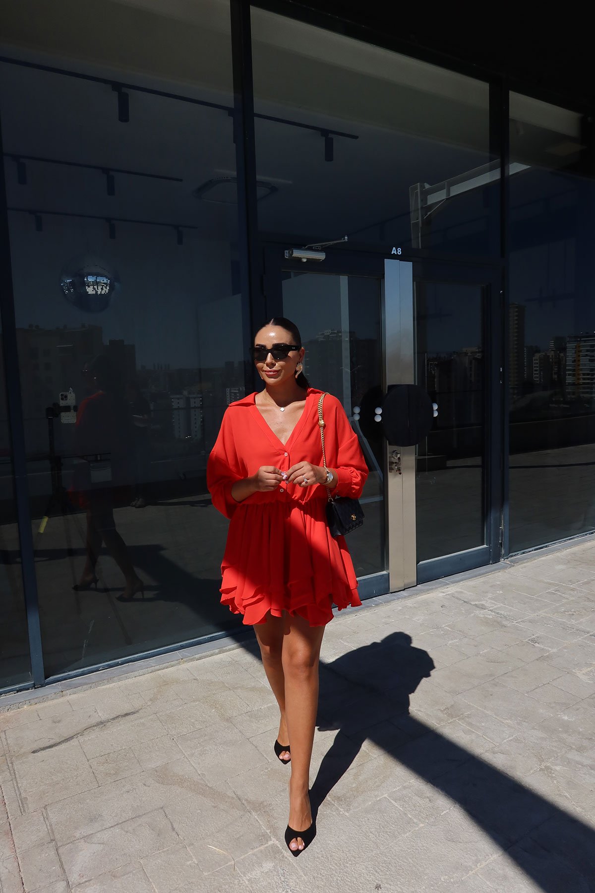 Gömlek Yaka Premium Şifon Elbise