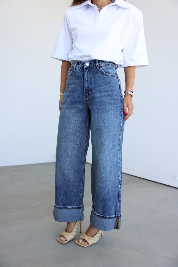 Duble Paça Eskitme Jean