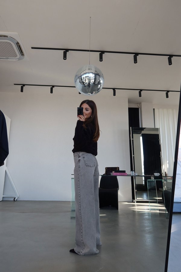 Yıkamalı Geniş Paça Jean