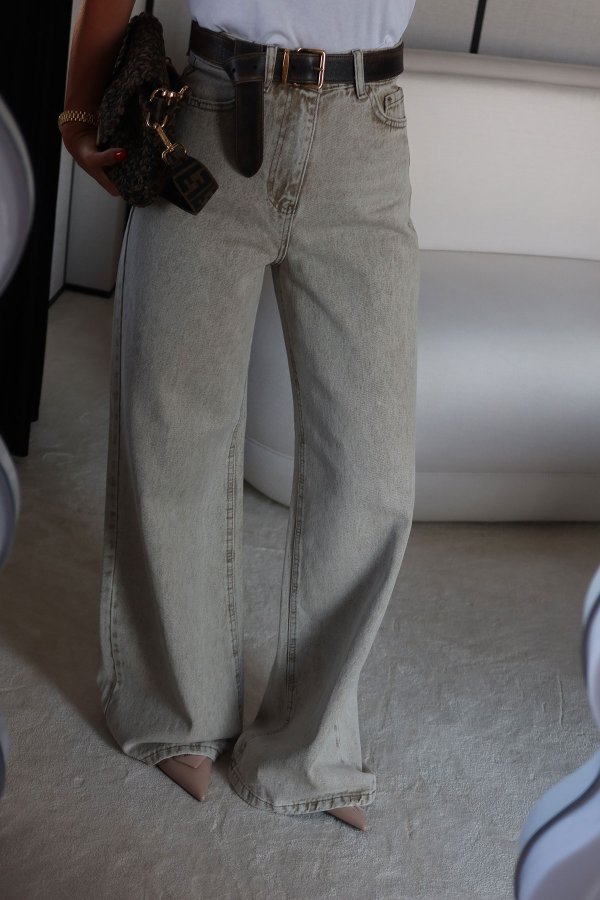 Yıkamalı Geniş Paça Jean