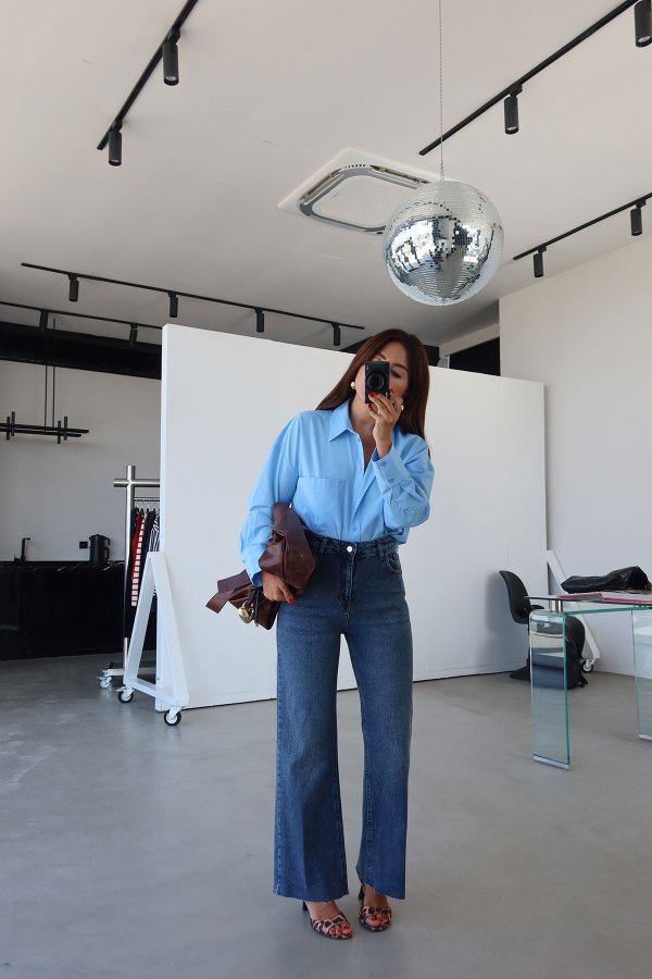 Paçassı Kesik Eskitme Jean