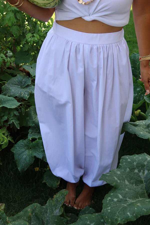 Bel ve Paçası Lastikli Şalvar Pantolon