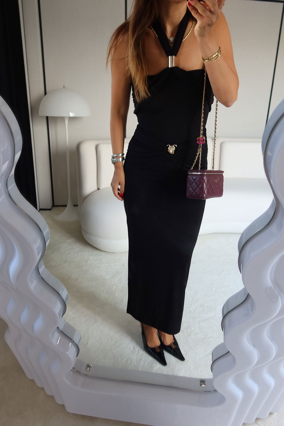 Aksesurlı Bluz Etek Takım