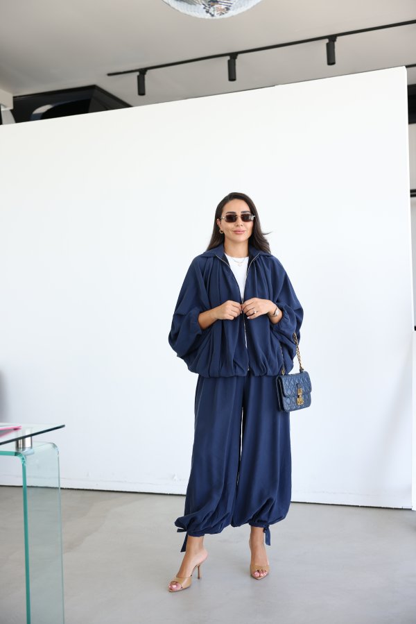 Beli ve Paçası Lastikli Şalvar Pantolon