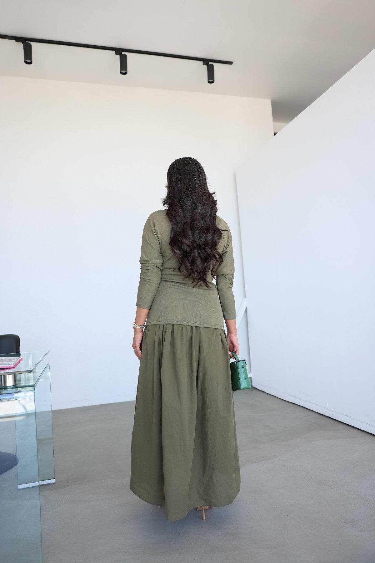 Üstü Triko Altı Poplin Elbise