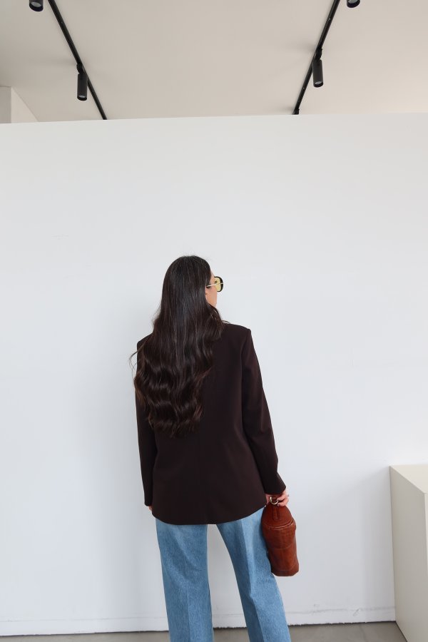 Kruvaze Yaka Blazer Ceket