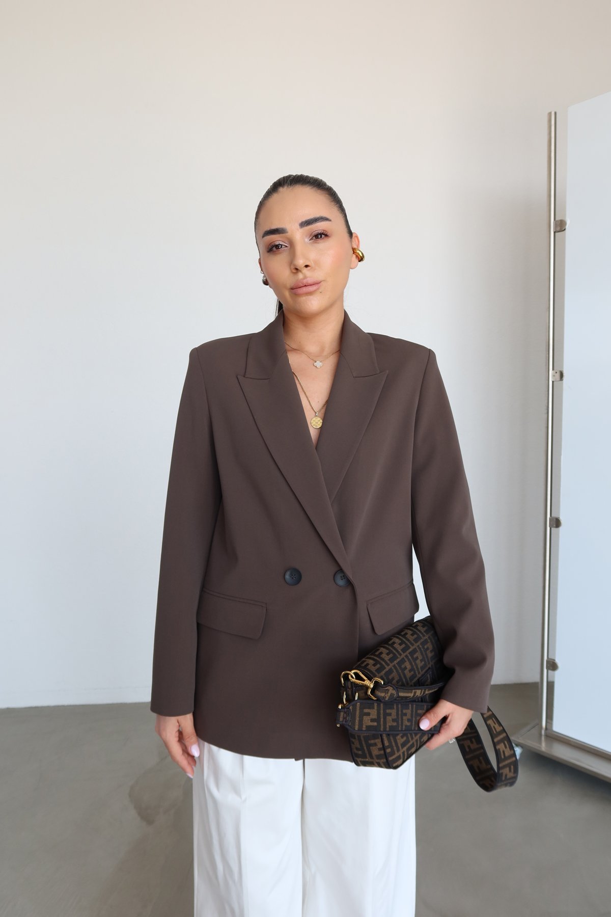 Kruvaze Yaka Blazer Ceket