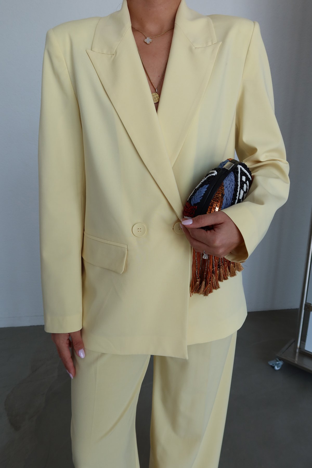 Kruvaze Yaka Blazer Ceket