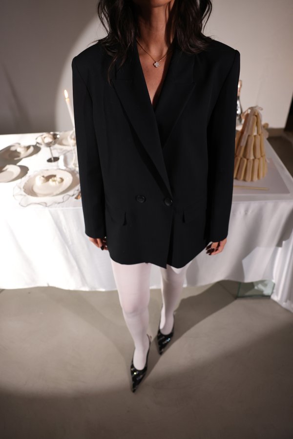 Kruvaze Yaka Blazer Ceket