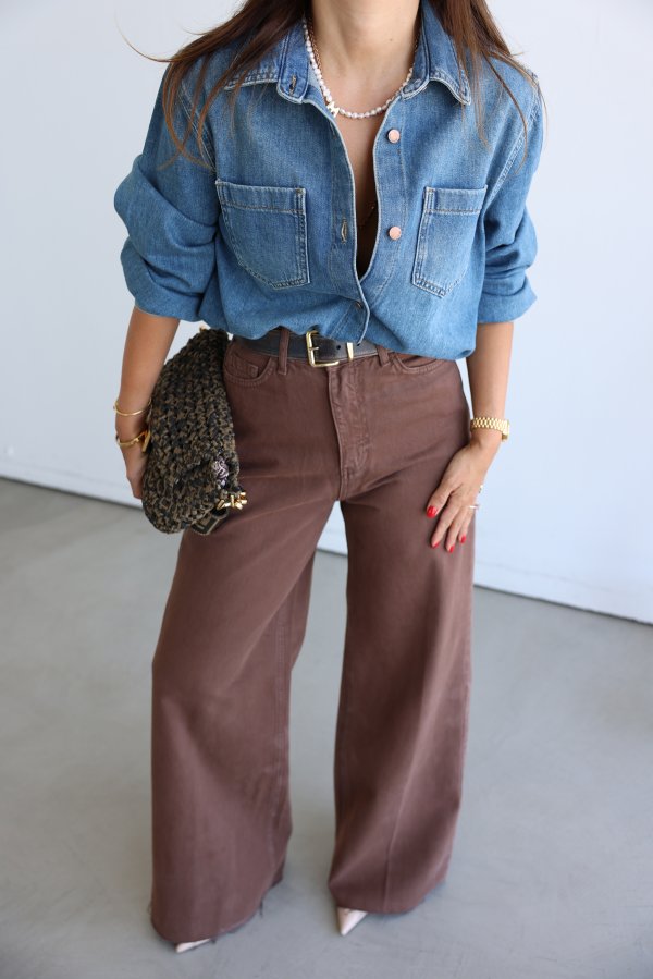 Çift Cepli Basic Denim Gömlek