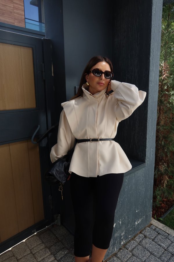 Apoletli Dik Yaka Ceket