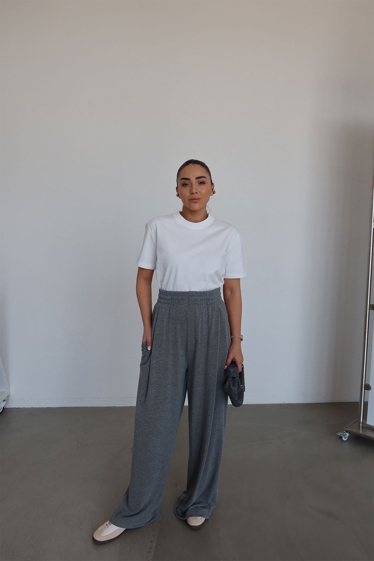 Yüksek Bel Beli Lastikli Eşofman Altı