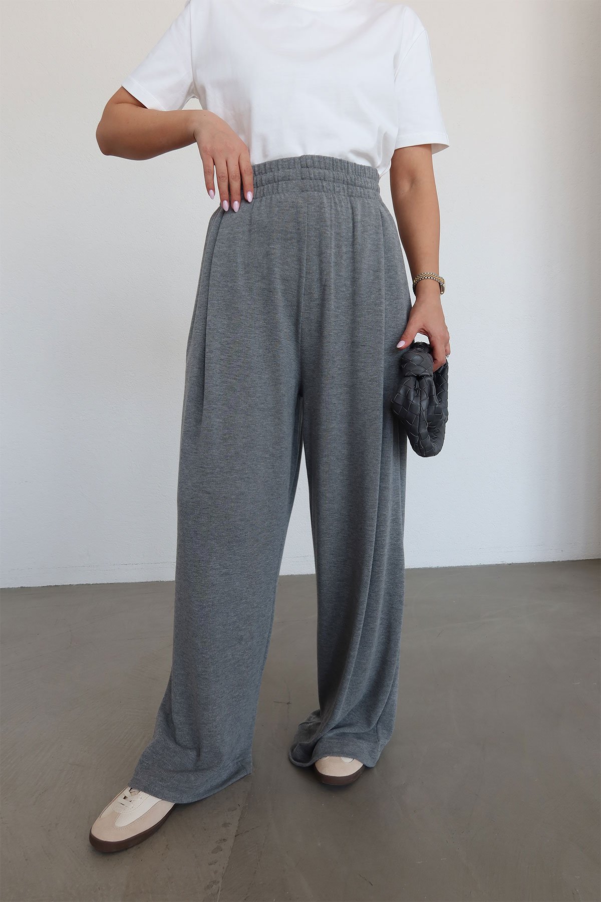 Yüksek Bel Beli Lastikli Eşofman Altı