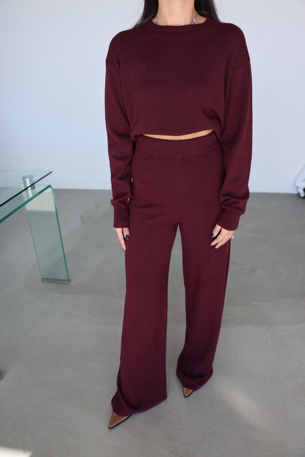 Beli Lastikli Yünlü Triko Pantolon