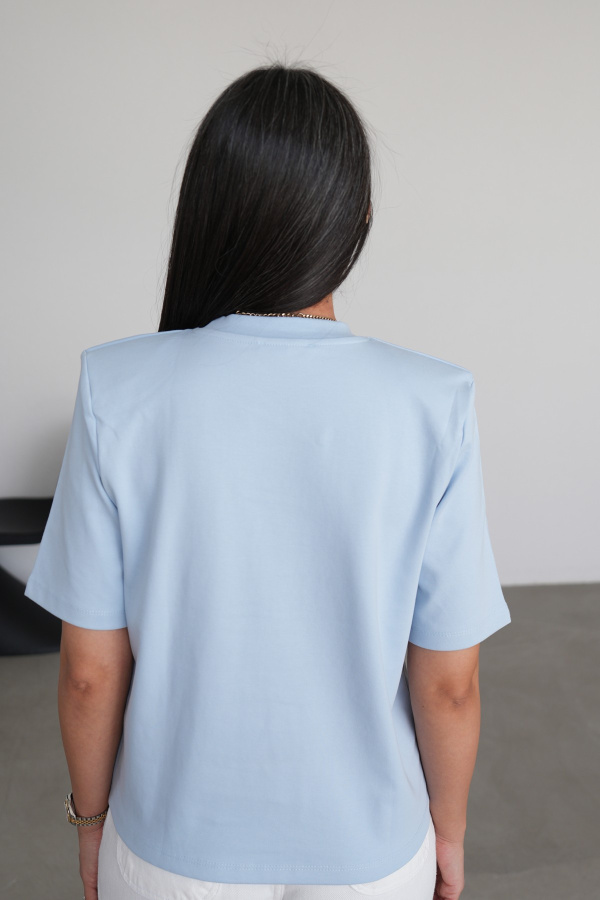 Omuzu Vatkalı Basic Tişört