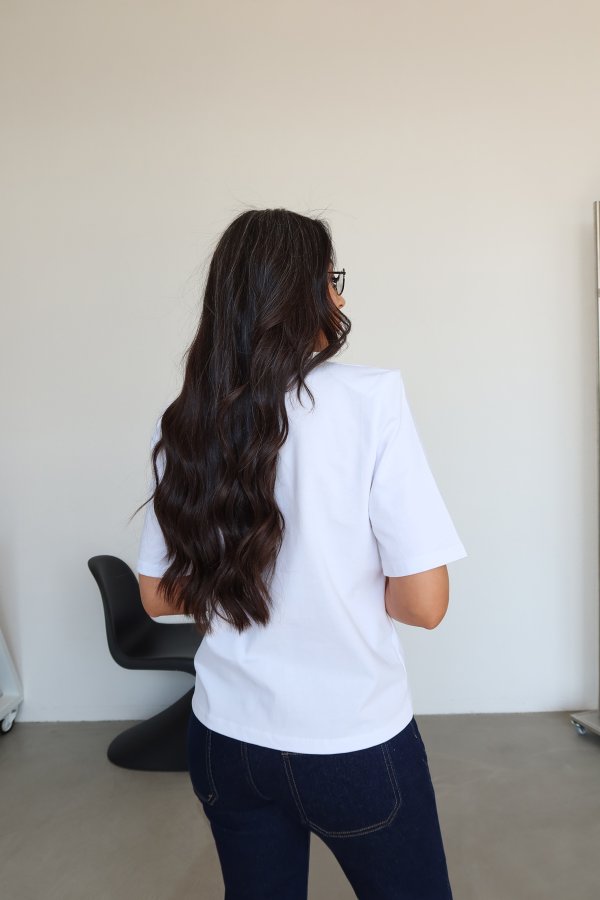 Omuzu Vatkalı Basic Tişört