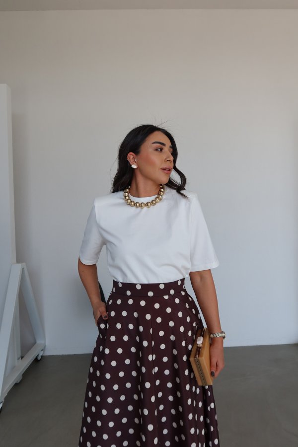 Omuzu Vatkalı Basic Tişört