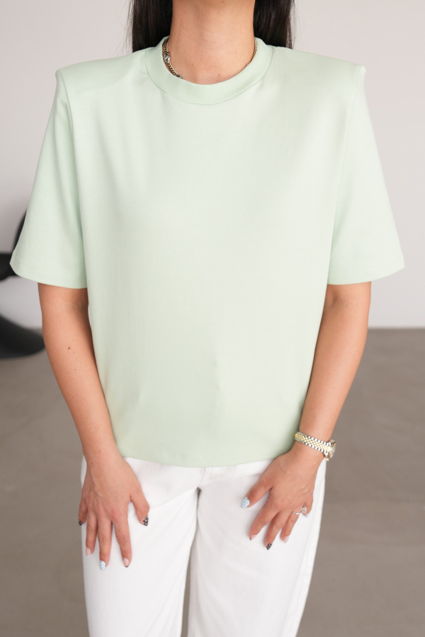 Omuzu Vatkalı Basic Tişört