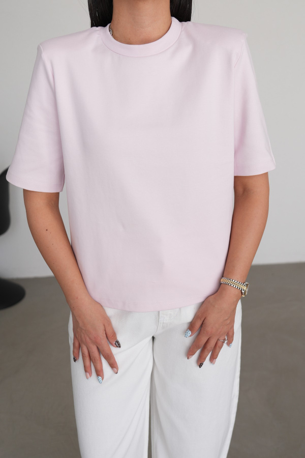 Omuzu Vatkalı Basic Tişört