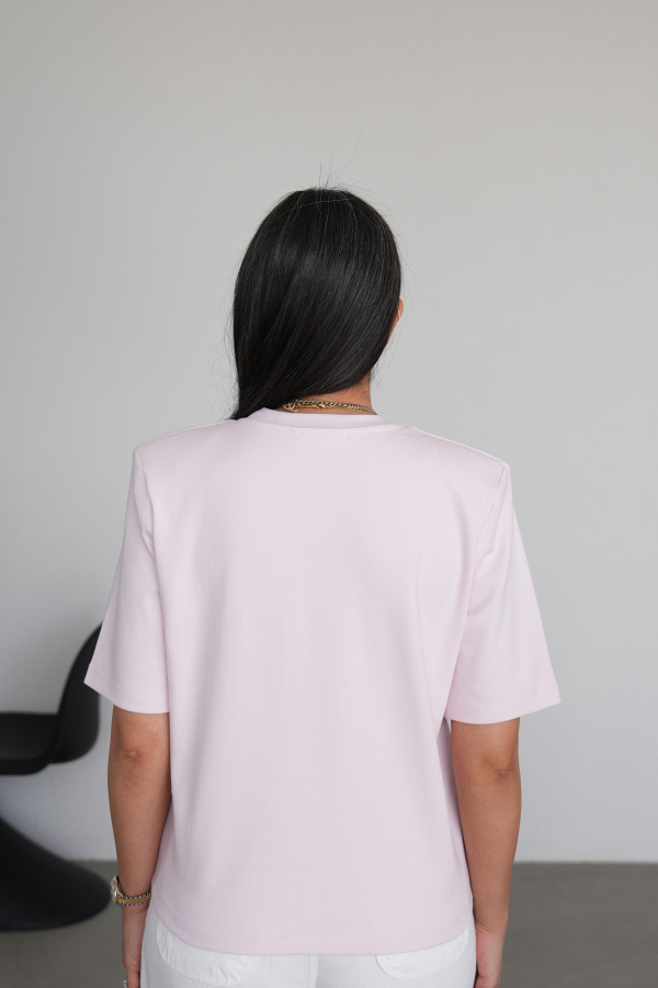 Omuzu Vatkalı Basic Tişört