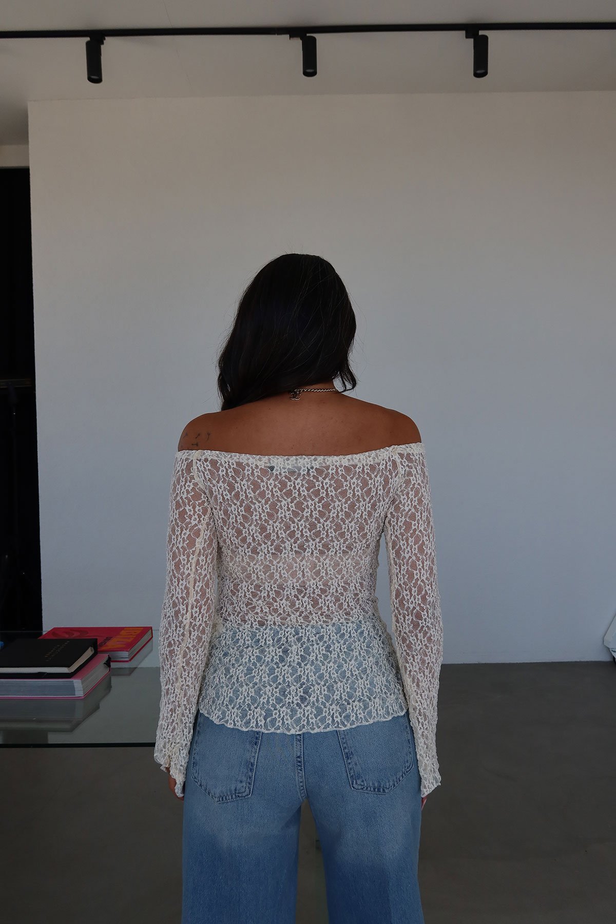 Transparan Dantel Bluz