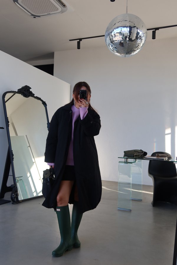 Gizli Düğmeli Uzun Mont