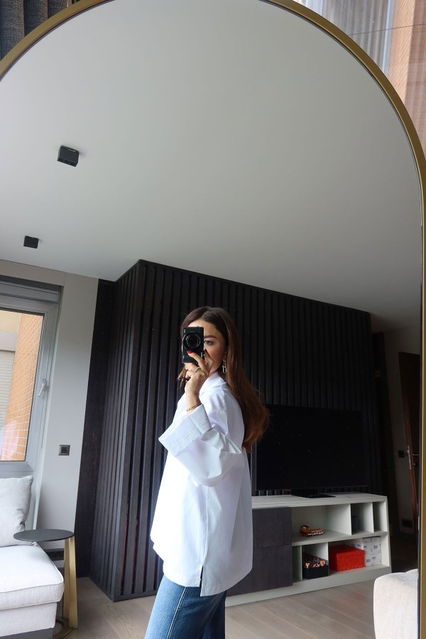 Önü Kısa Arkası Uzun Oversize Gömlek
