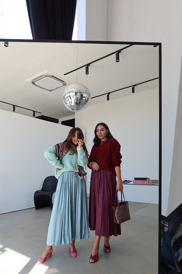 Beli Lastikli Kendinden Kırışık Etek