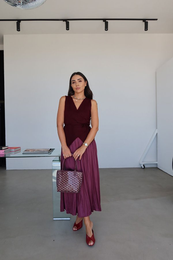 Beli Lastikli Kendinden Kırışık Etek