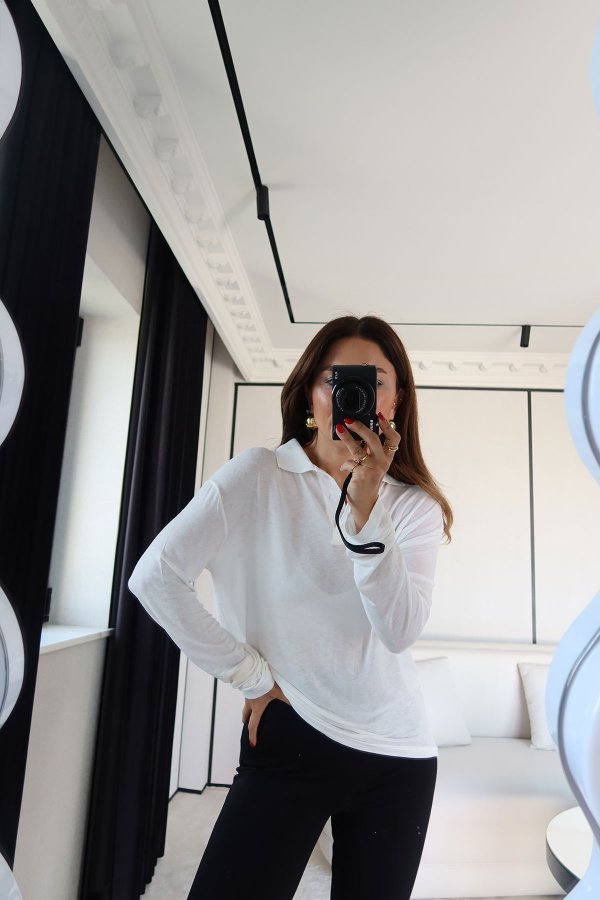 Polo Yaka Uzun Kollu Basic Bluz