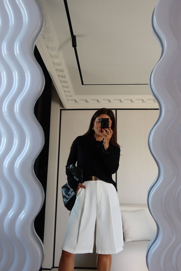 Polo Yaka Uzun Kollu Basic Bluz