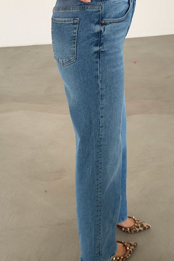 Taşlamalı Straight Fit Jean