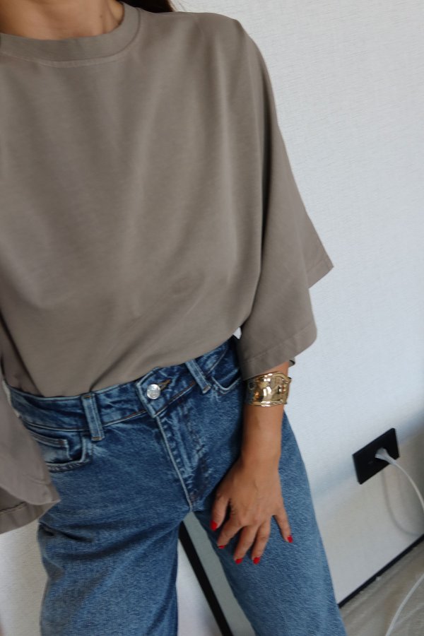 Yarasa Kol Oversize Tişört