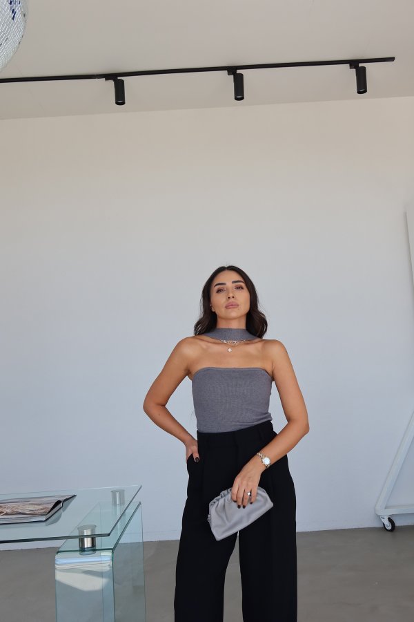 Boyundan Askılı Triko Bluz