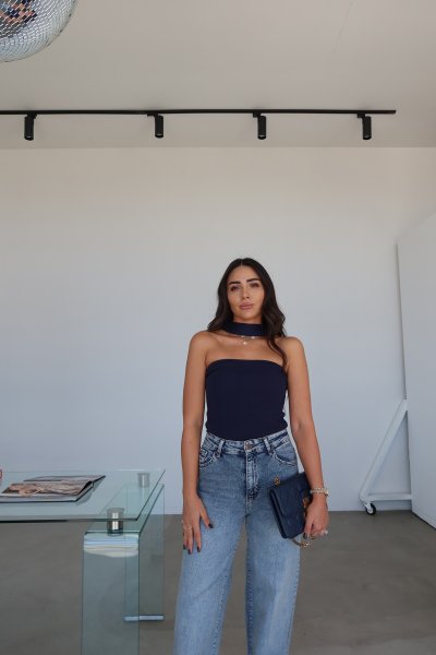 Boyundan Askılı Triko Bluz