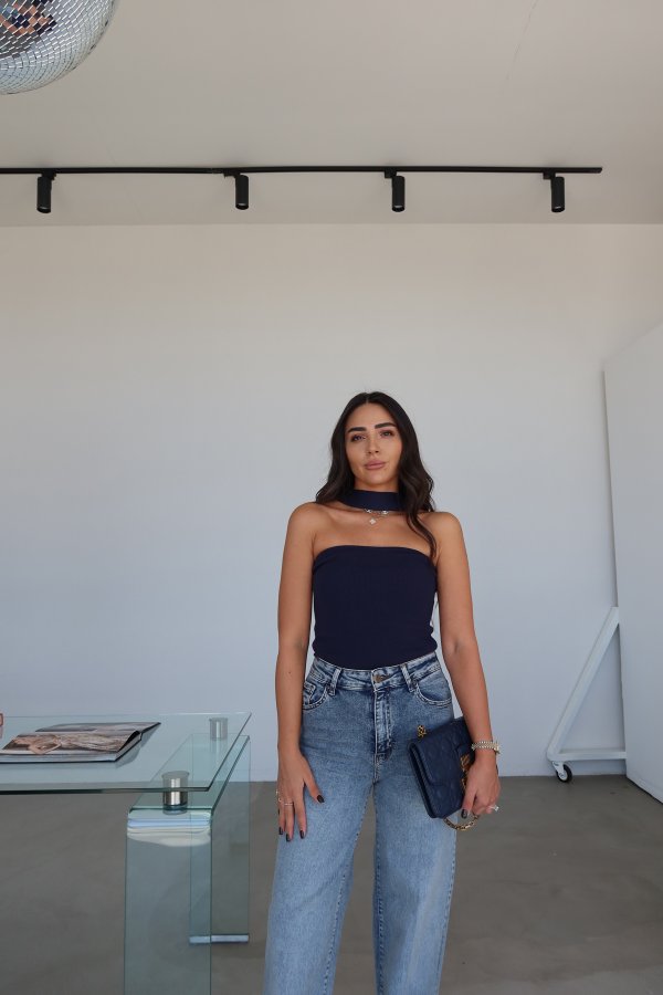 Boyundan Askılı Triko Bluz