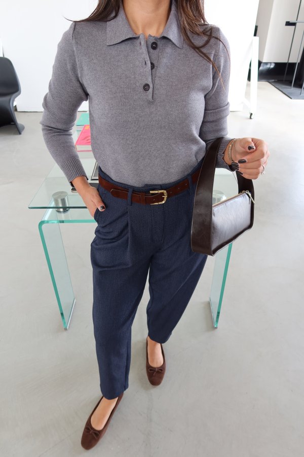 Kemerli Havuç Paça Kumaş Pantolon