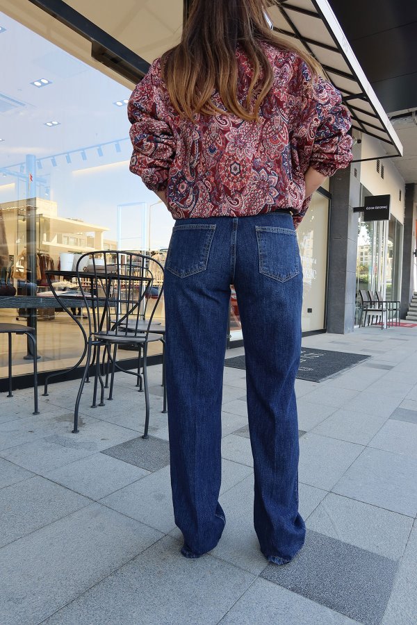 Kontrast Dikişli Stright Jean