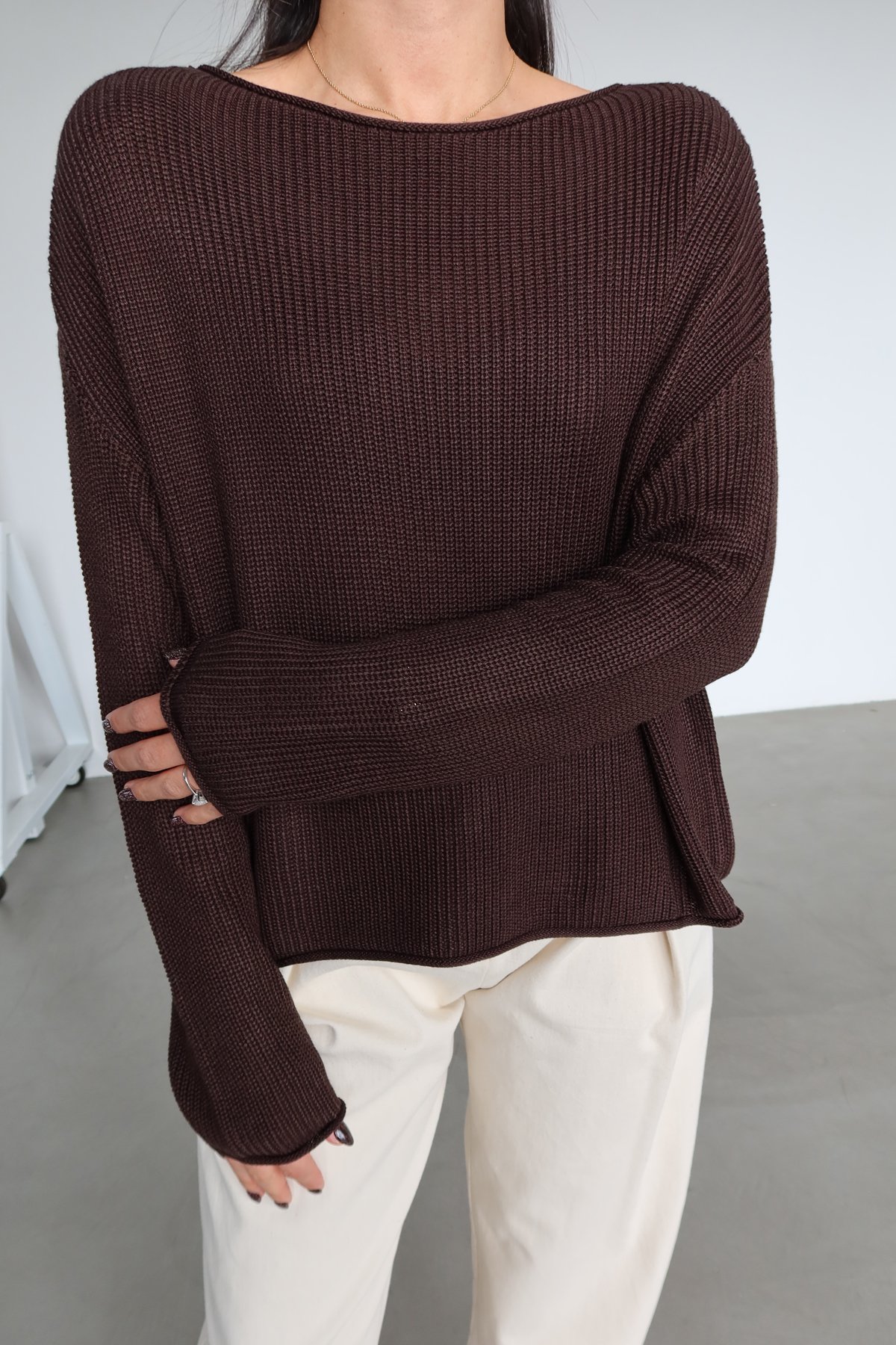 Kayık Yaka Basic Triko