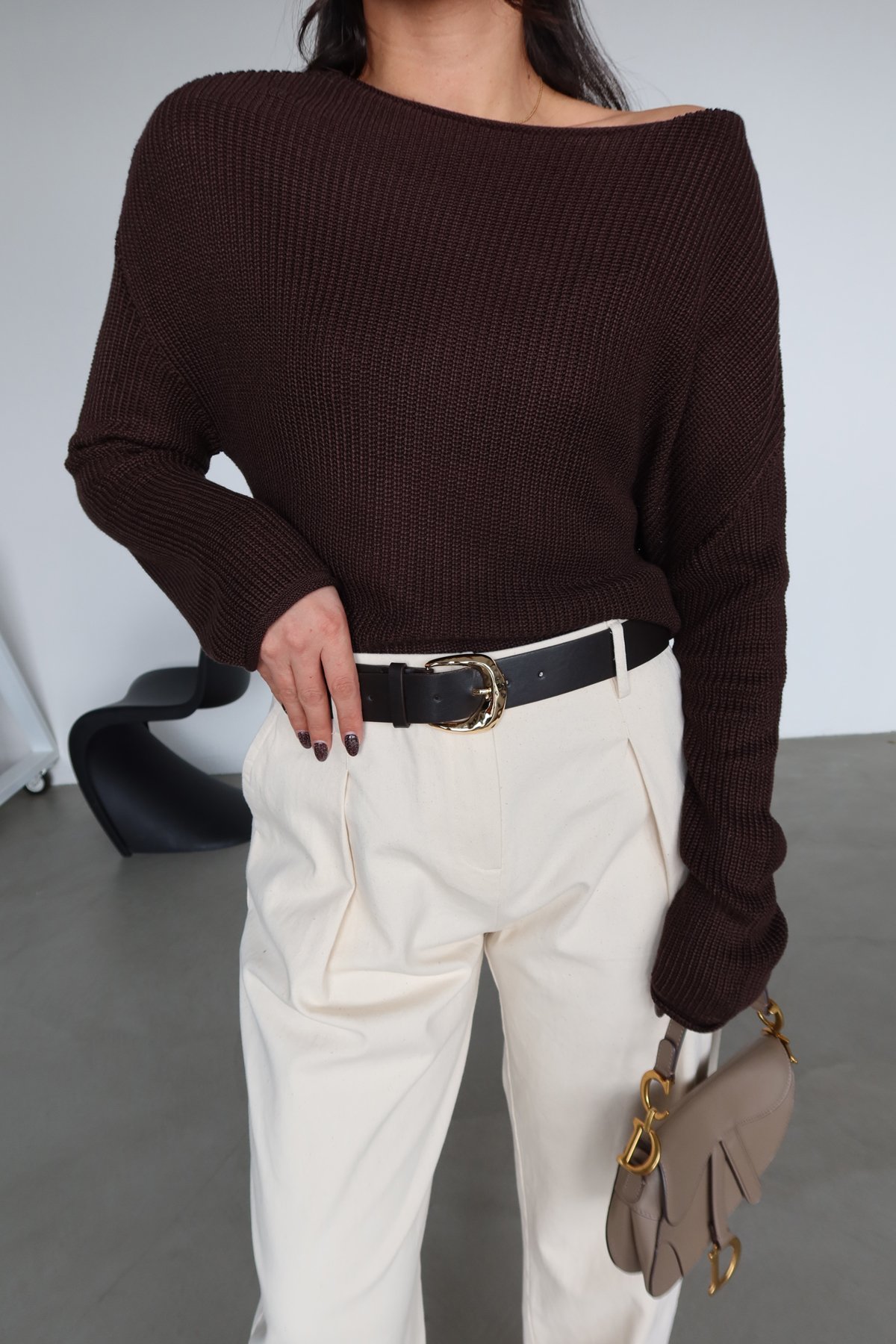 Kayık Yaka Basic Triko