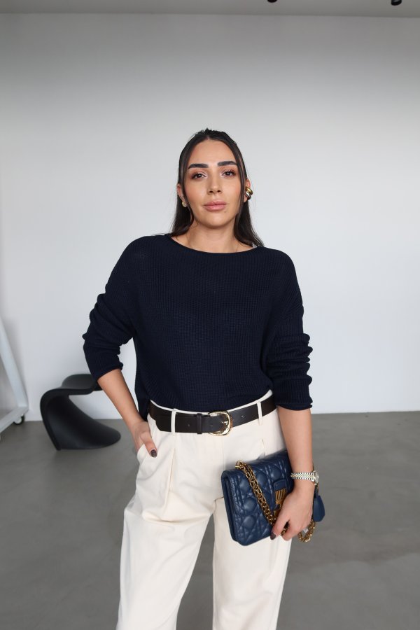 Kayık Yaka Basic Triko