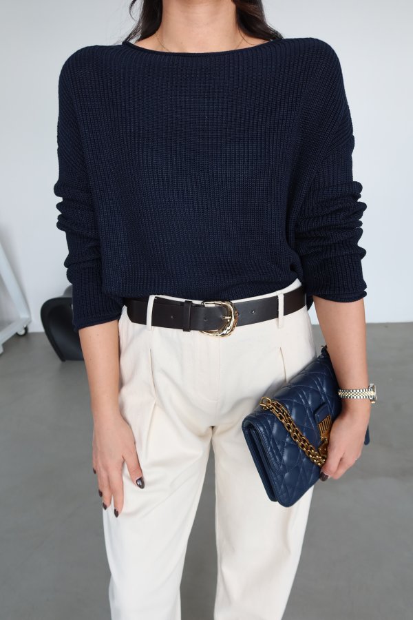 Kayık Yaka Basic Triko