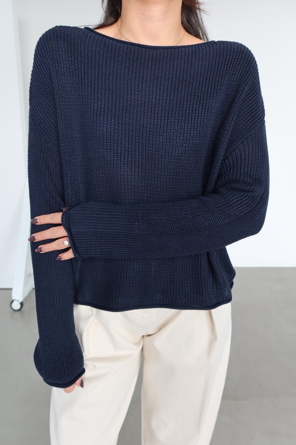 Kayık Yaka Basic Triko