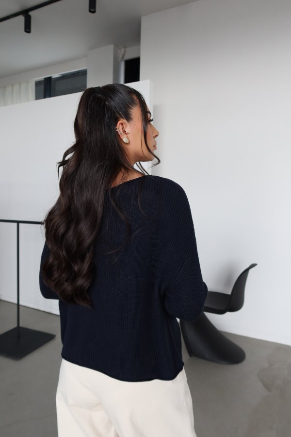 Kayık Yaka Basic Triko