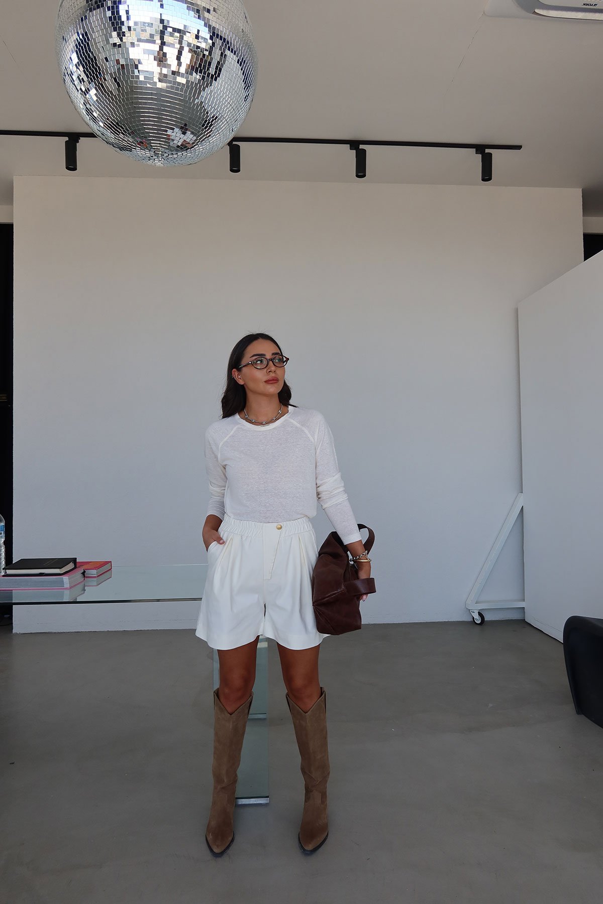 Beli Lastikli Yandan Cepli Şort