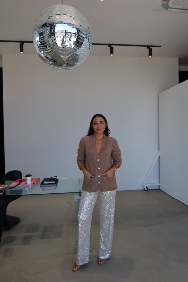 Beli Lastikli Pul Payetli Pantolon